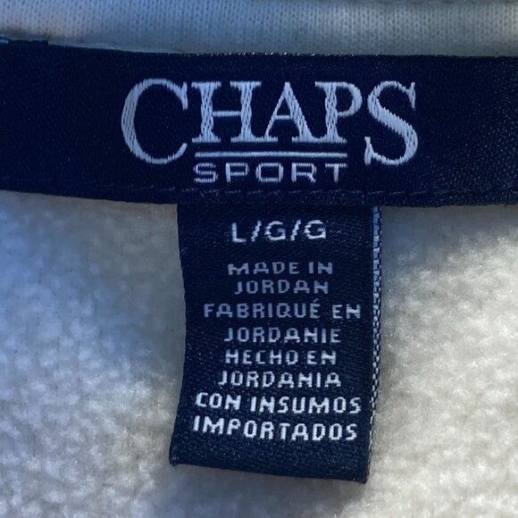 Chaps Sport SZ L Ivory Zip Front Outerwear Vest Poly Fleece warm comfy - Picture 10 of 13